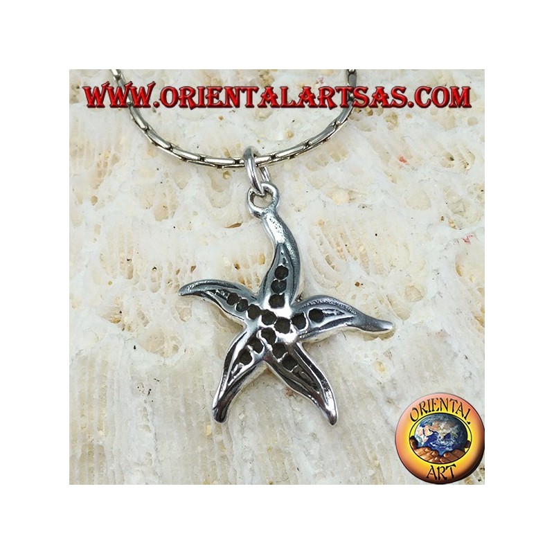 Silver pendant, starfish