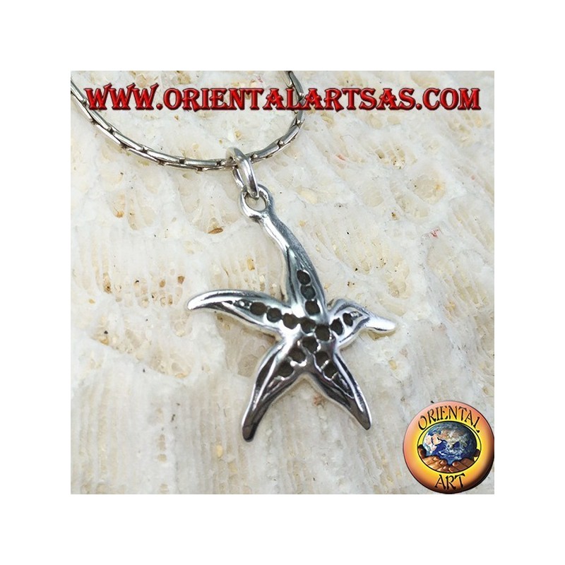 Colgante de plata, estrella de mar