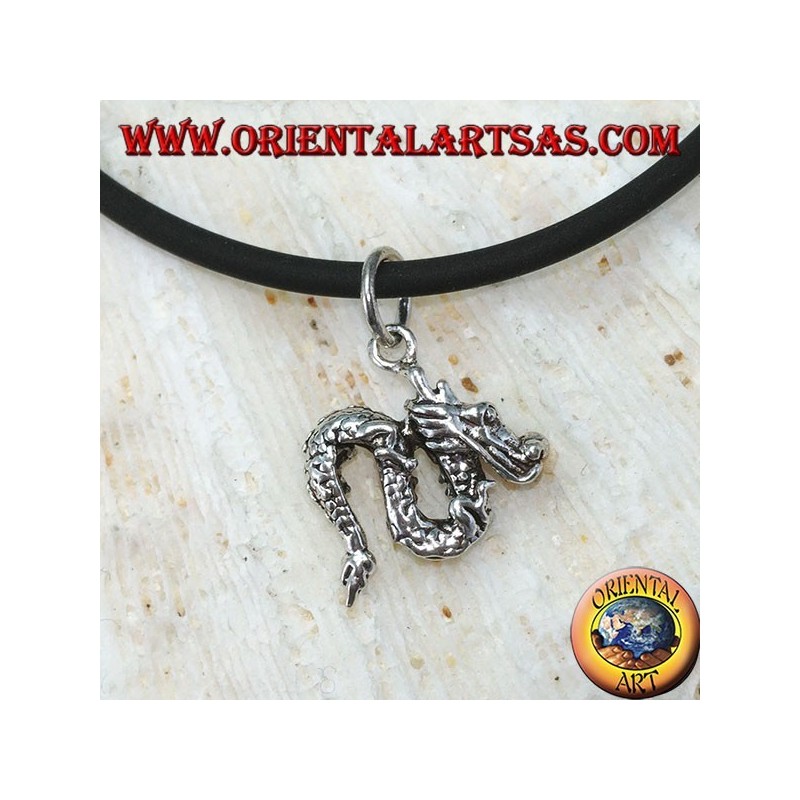 Small Chinese dragon pendant in silver