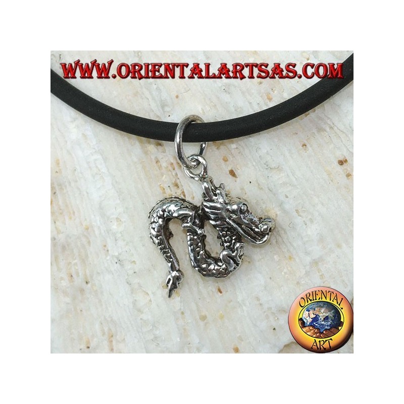 Small Chinese dragon pendant in silver