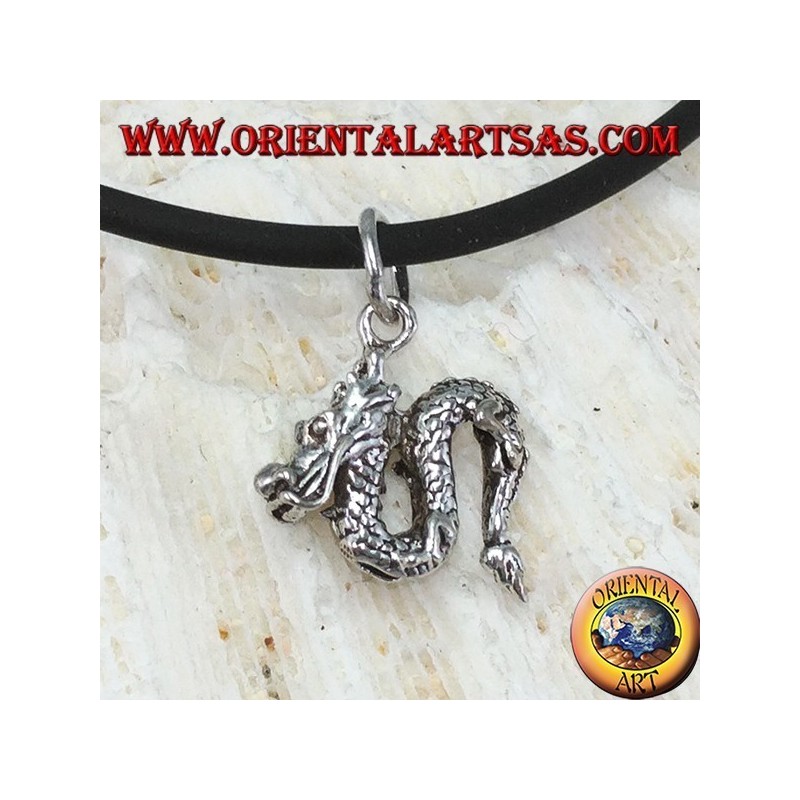 Ciondolo drago cinese piccolo in argento