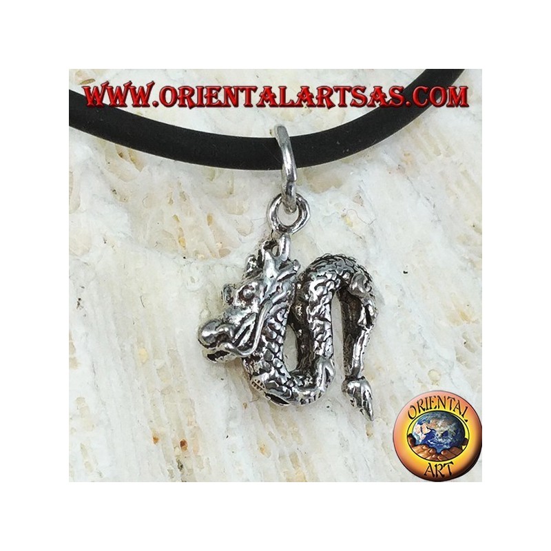 Ciondolo drago cinese piccolo in argento