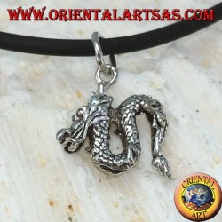 Pequeño dragón chino colgante en plata