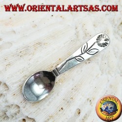 Anhänger in Silber Teelöffel mit einer gravierten Blume