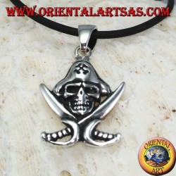 Silver pendant, pirate skull