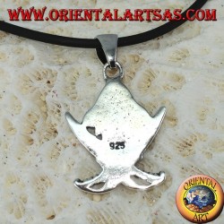 Colgante de plata, calavera pirata