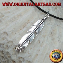 Colgante en plata pluma símbolo de purificación de los nativos de América