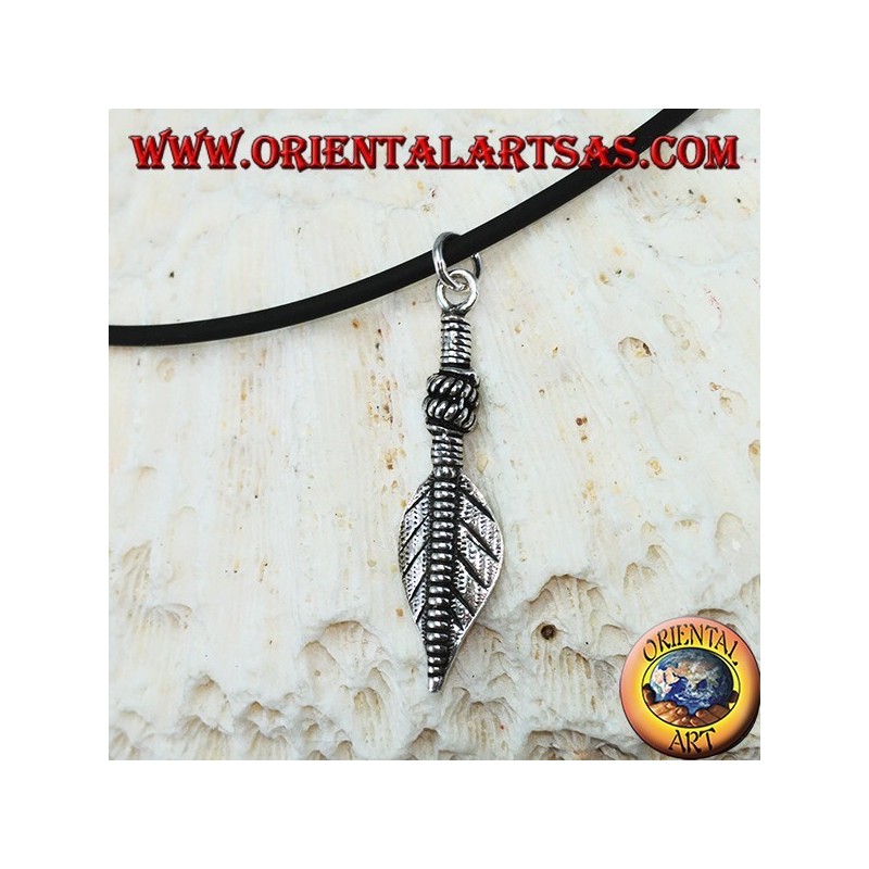 Ciondolo Piuma Argento 925 - Simbolo di Purificazione Oriental Art