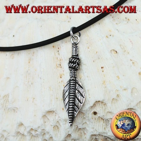 Ciondolo in argento piuma simbolo di purificazione