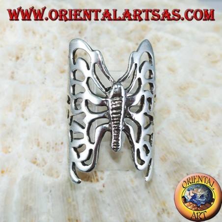 Anello in argento farfalla traforata grande