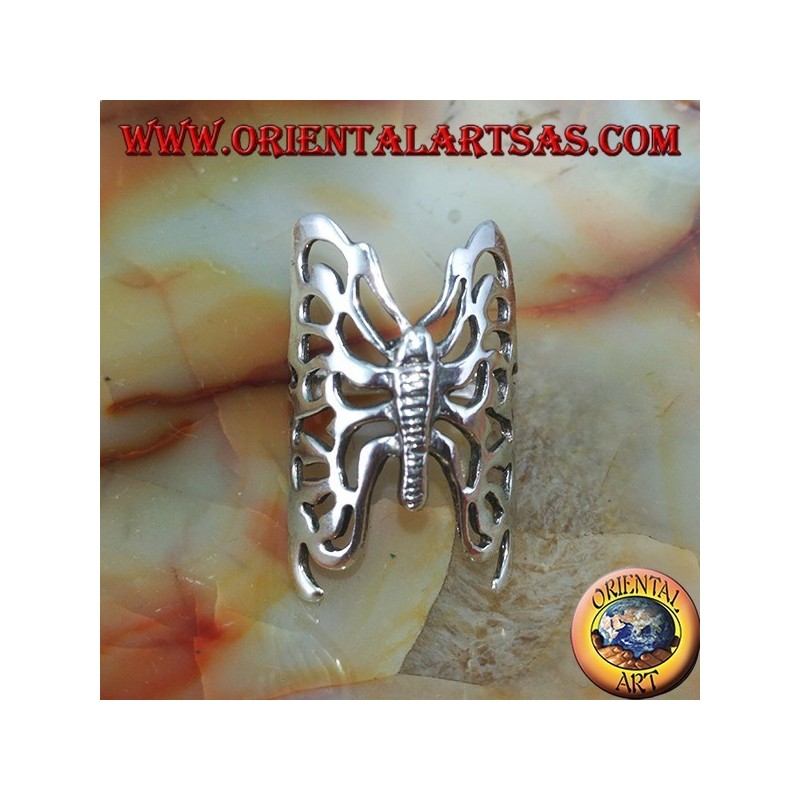 Anello in argento farfalla traforata grande
