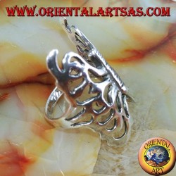 Gran anillo de plata mariposa perforada