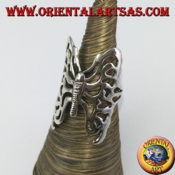 Großer perforierter Schmetterling Silberring