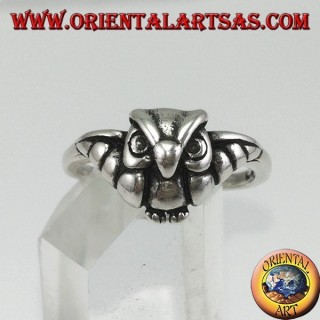 Petite bague en argent avec hibou