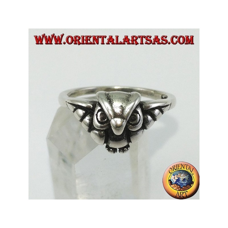 Anello in argento piccolo con gufo