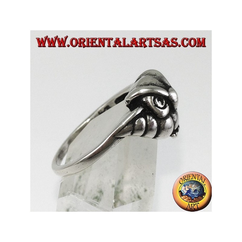 Small silver ring with owl