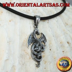 Colgante de plata, basilisco de dragón celta (pequeño)