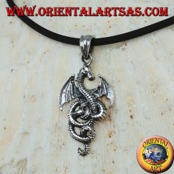 Colgante de plata, basilisco de dragón celta (pequeño)