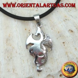 Colgante de plata, basilisco de dragón celta (pequeño)