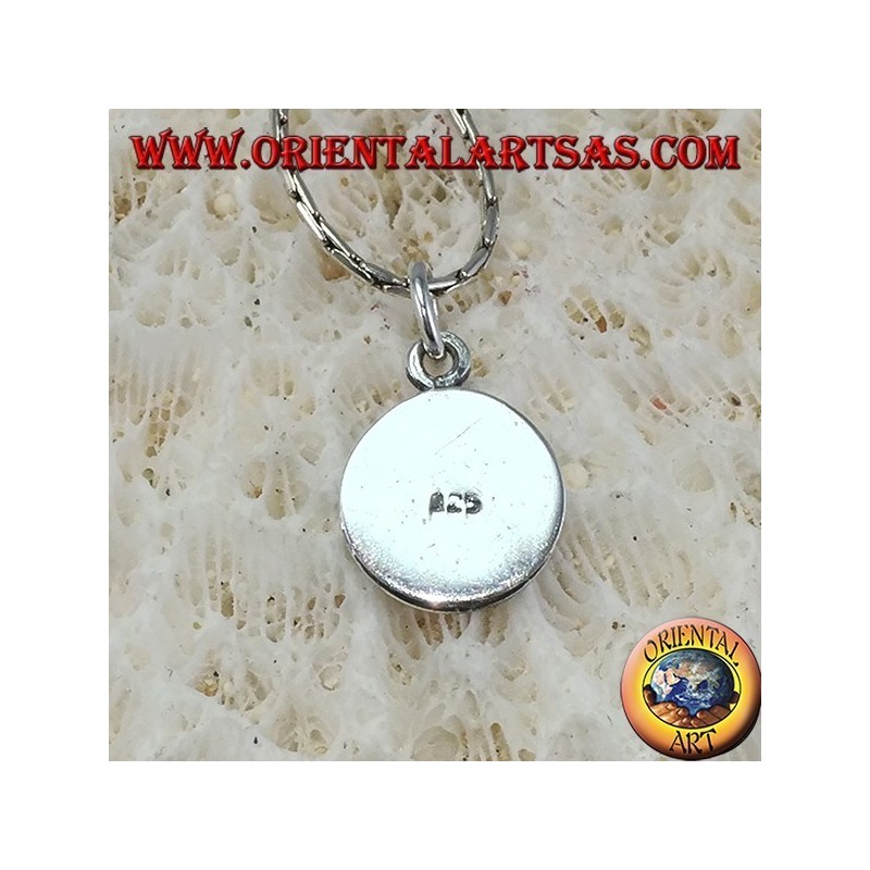 Colgante de sílaba Sac de plata esterlina grabado en la medalla