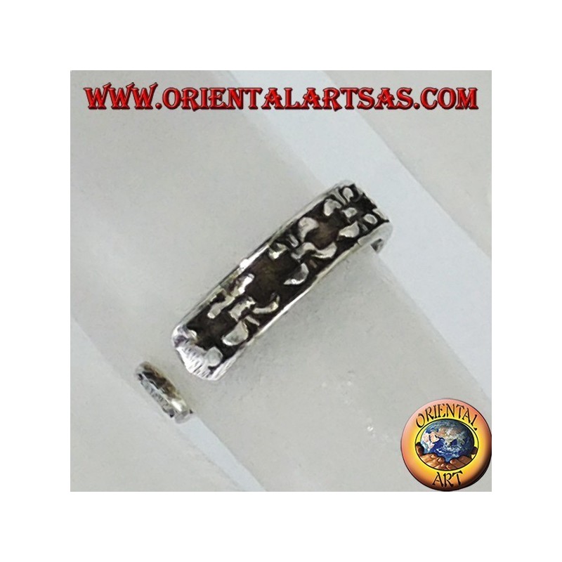 Anillo de plata de pies o falange con lirios