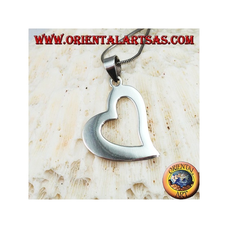 Ciondolo in argento  cuore  traforato