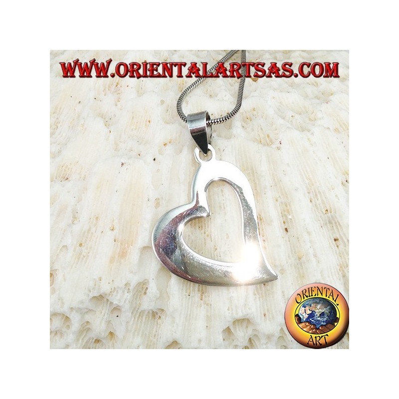 Colgante perforado corazón de plata