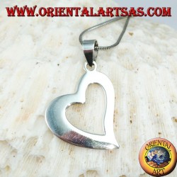 Silver heart pierced pendant