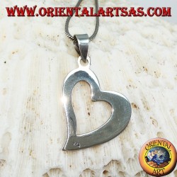 Silver heart pierced pendant