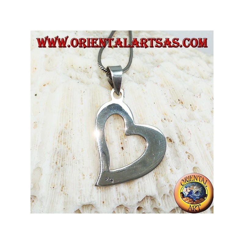 Ciondolo in argento  cuore  traforato