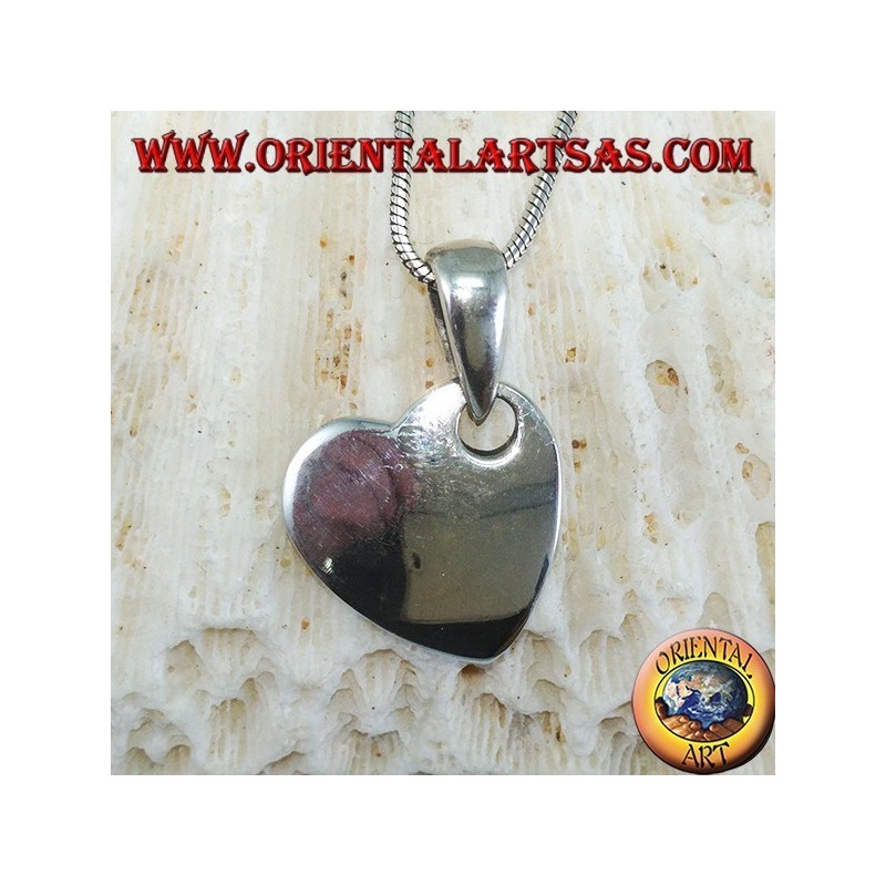 Silver pendant in the shape of a heart