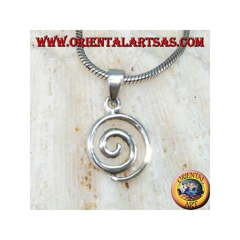Pendentif en argent en forme de petite spirale