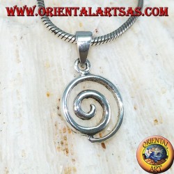 Colgante de plata en forma de espiral pequeña