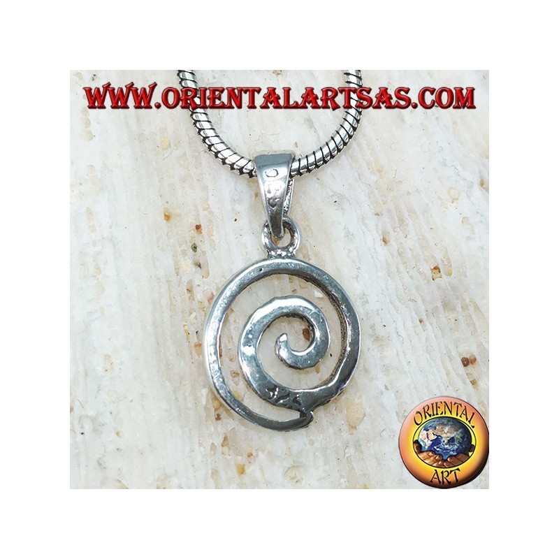 Silver pendant in a small spiral shape