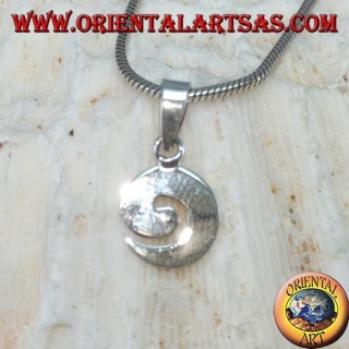 Ciondolo in argento  a forma spirale piccola piatta