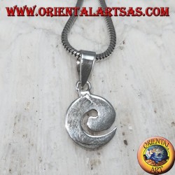Colgante de plata en forma de espiral plana pequeña
