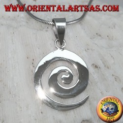 Ciondolo in argento  a forma spirale piatta
