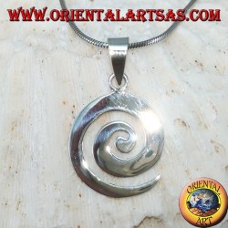 Pendentif en argent en forme de spirale plate