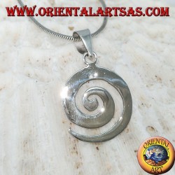 Pendentif en argent en forme de spirale plate