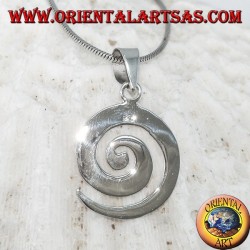 Pendentif en argent en forme de spirale plate