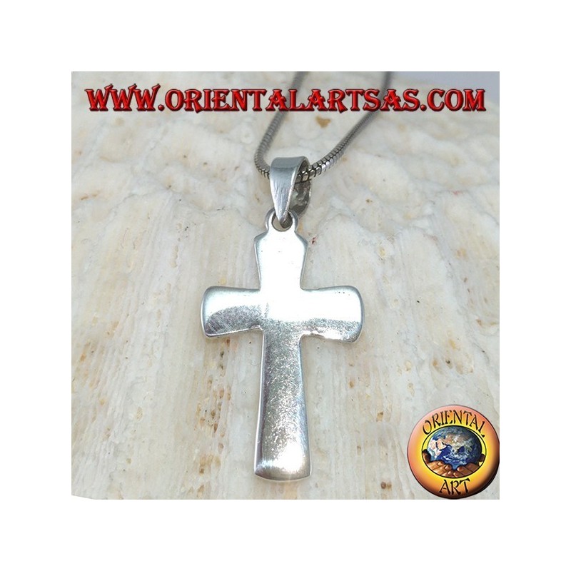 Silberanhänger Einfaches Kreuz (breit)