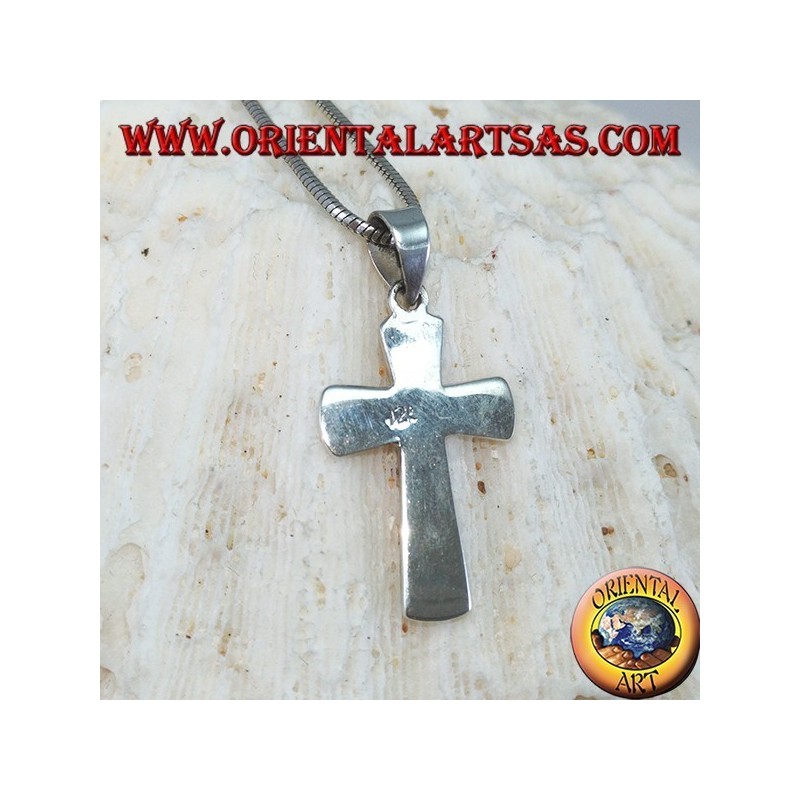 Silberanhänger Einfaches Kreuz (breit)