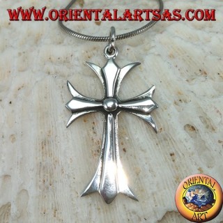 Colgante en cruz católica de plata