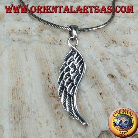 Ciondolo Ali d'angelo bifacciale in argento (media)