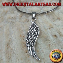 Silver double-sided angel wings pendant (medium)
