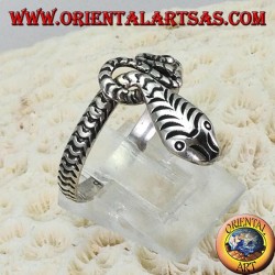 Bague en argent 925 sculptée à la main en forme de serpent