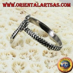 Anillo en plata 925 con forma de serpiente envolvente, liso