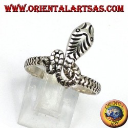 Bague en argent 925 sculptée à la main en forme de serpent
