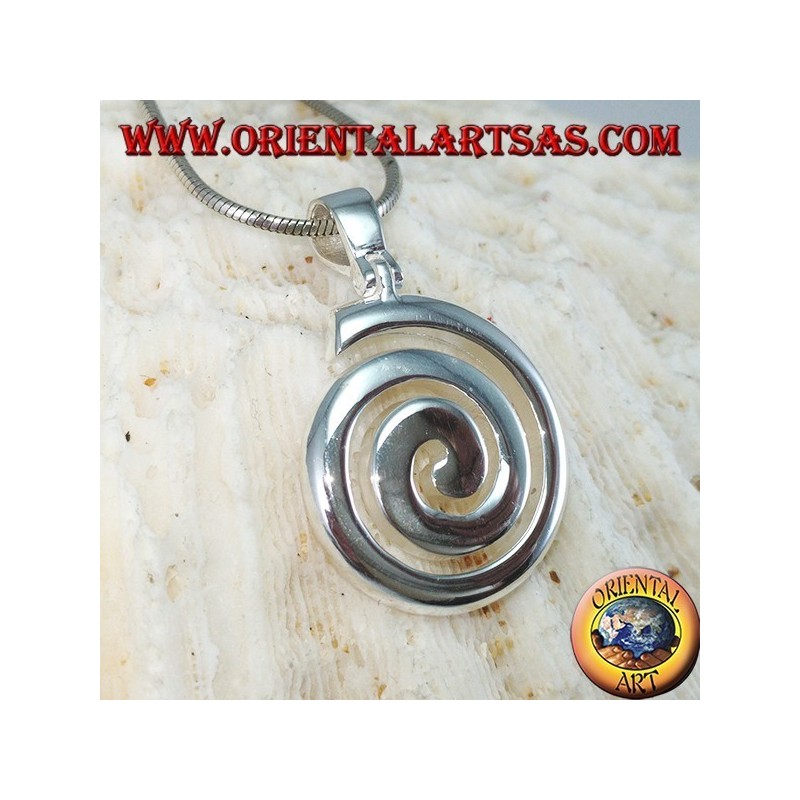 Silver pendant The hourly spiral