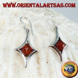 Beautiful silver earrings with amber